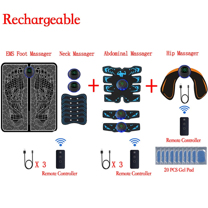 EMS Muscle Stimulator Smart Electric Fitness Abdominal Training Weight Loss Stickers Muscle Relax Body Slimming Shaping Massager