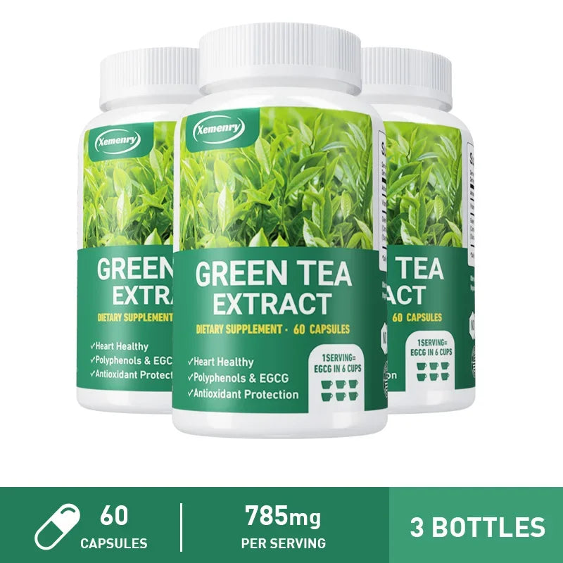 Green Tea Extract - Fast Fat Burning Supplement for Men and Women - Detox Metabolism Boosters, Burn Belly Fat Fast Supplement