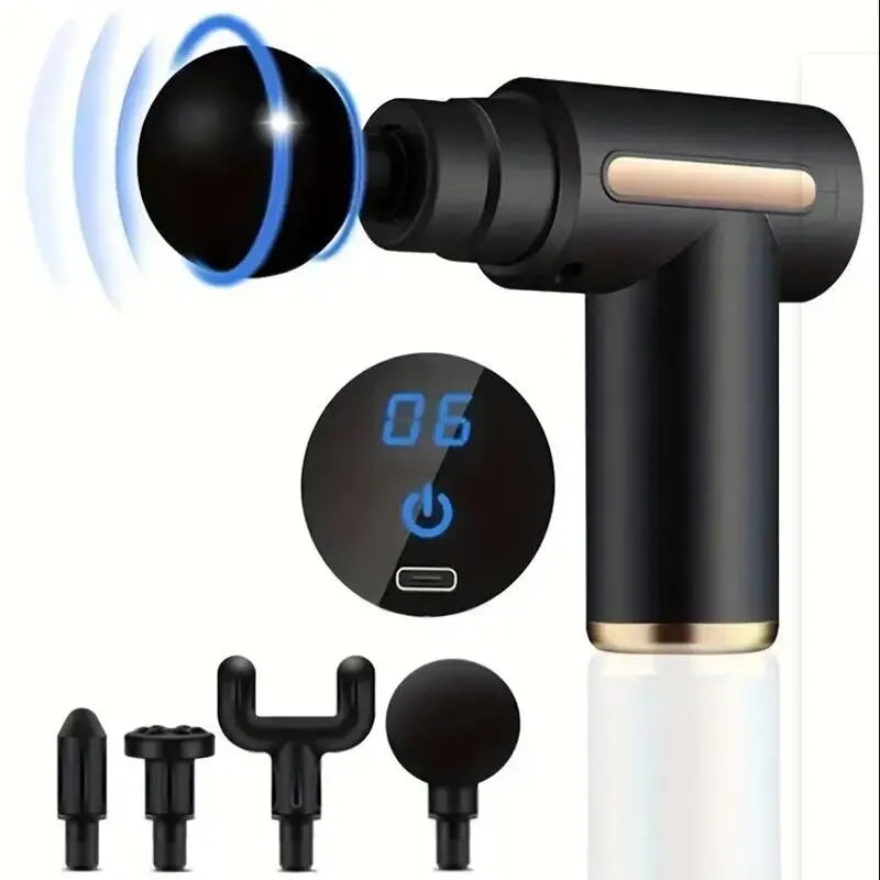 Mini Fascia Massage Gun Powerful Mini Deep Tissue Massage Gun for Muscle Recovery & Pain Relief with 4 Attachments