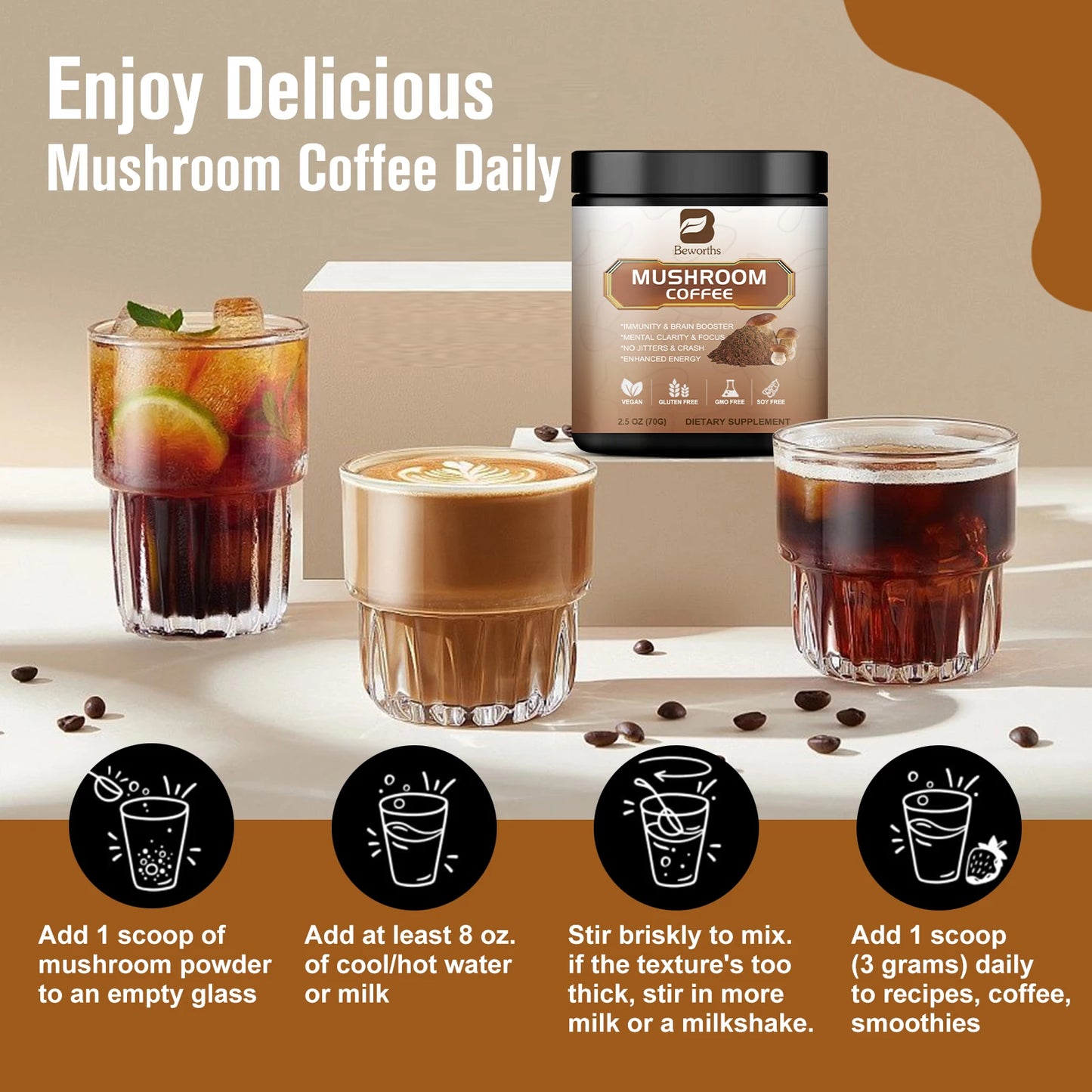 Reishi Mushroom Coffee Delight