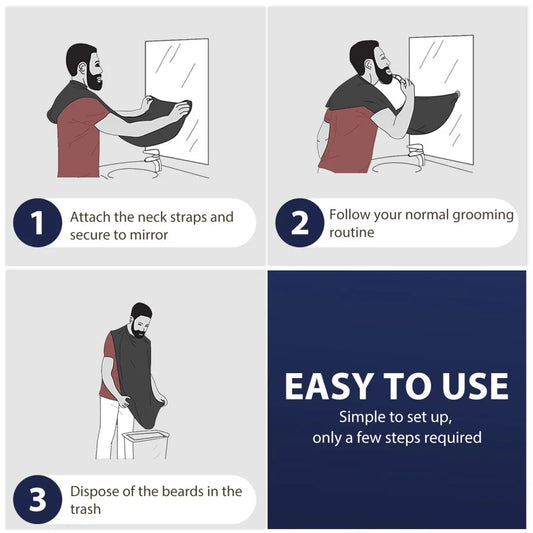 Shaving Men's Shave Beard Apron Shaving Cloth Belt Transparent Suction Cup Care Cleaning Beard Shave Apron Men's Gift