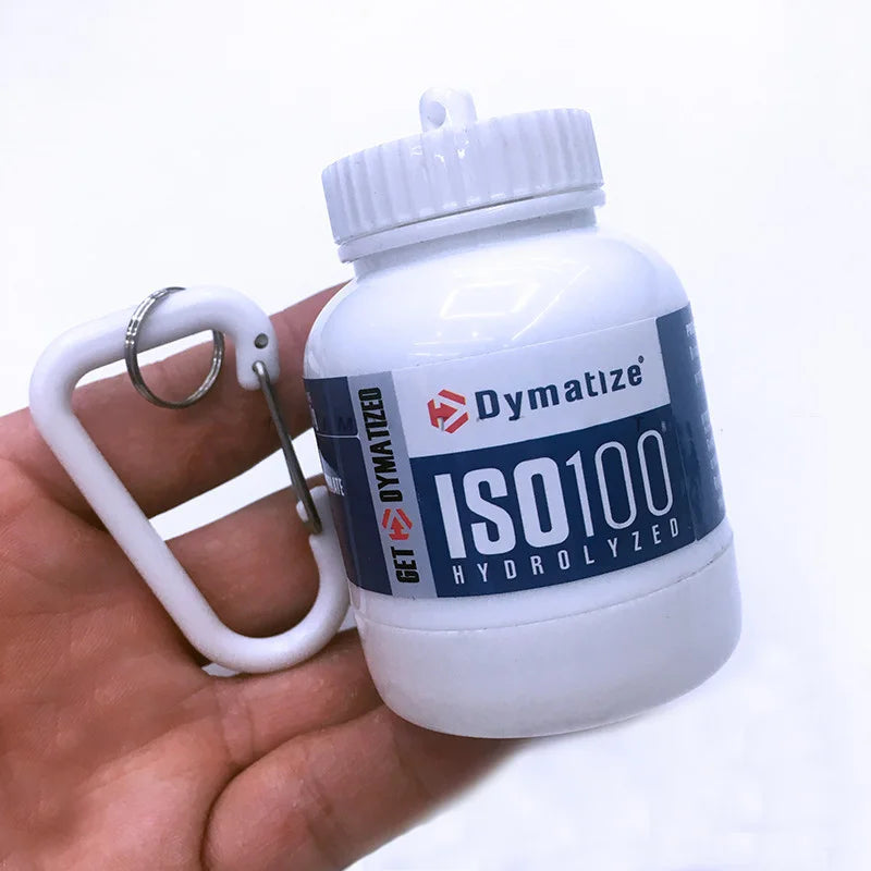 Portable Protein Powder Container Pill Organizer Protein Keychain Sport Nutrition Water Bottle Sport Whey Protein Supplement Cup
