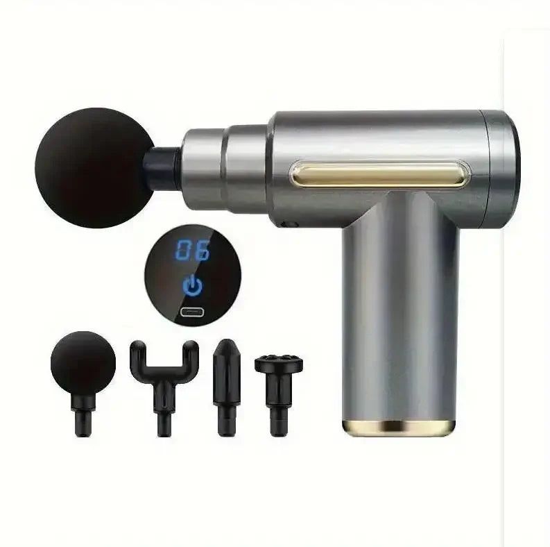 Mini Fascia Massage Gun Powerful Mini Deep Tissue Massage Gun for Muscle Recovery & Pain Relief with 4 Attachments