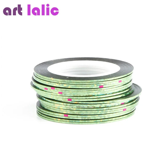 10 Rolls Nail Art Striping Tapes, Nail Liner Stickers, Nail Decals, 1mm Adhesive Stickers for Nail Tips Styling